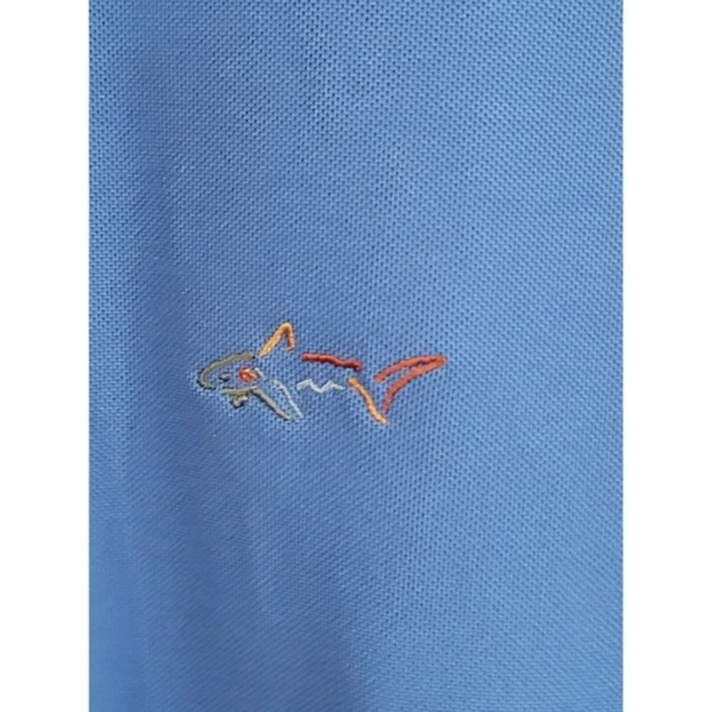 Greg Norman Play Dry Polo Shirt Men Large L Blue Short Sleeve Logo - Picture 3 of 7